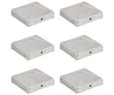 Tvoros stulpų dangteliai, 6vnt., 91x91mm, galvanizuotas metalas