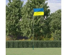 Ukrainos vėliava su stiebu, aliuminis, 5,55m