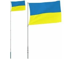 Ukrainos vėliava su stiebu, aliuminis, 5,55m