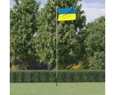 Ukrainos vėliava su stiebu, aliuminis, 6,23m