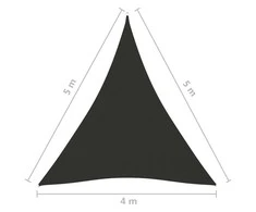 Uždanga nuo saulės, antracito, 4x4x5m, trikampė