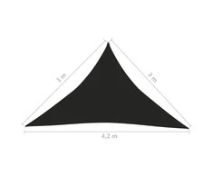 Uždanga nuo saulės, juodos spalvos, 3x3x4,2m, HDPE, 160g/m²