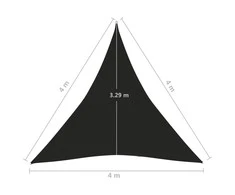 Uždanga nuo saulės, juodos spalvos, 4x4x4m, HDPE, 160g/m²