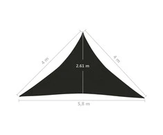 Uždanga nuo saulės, juodos spalvos, 4x4x5,8m, HDPE, 160g/m²