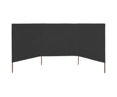 Uždanga nuo vėjo, 3 plokštės, antracito, 400x80cm, audinys