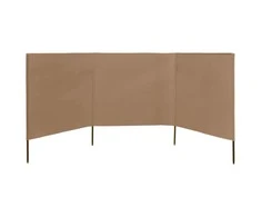 Uždanga nuo vėjo, 3 plokštės, taupe spalvos, 400x160cm, audinys