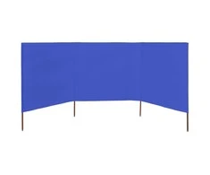 Uždanga nuo vėjo, 3 plokštės, žydra, 400x120cm, audinys