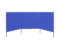 Uždanga nuo vėjo, 3 plokštės, žydra, 400x80cm, audinys