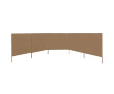 Uždanga nuo vėjo, 5 plokštės, taupe spalvos, 600x120cm, audinys