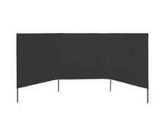 Uždanga nuo vėjo, antracito, 400x160cm, audinys, 3 plokštės