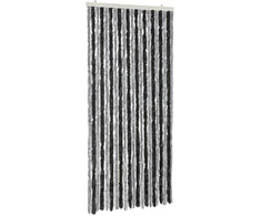 Užuolaida nuo musių, pilka ir juoda, 100x200cm, šenilis