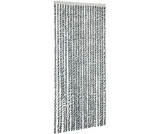 Užuolaida nuo musių, pilka/juoda/balta, 56x200cm, šenilis