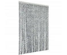 Užuolaida nuo musių, pilka/juoda/balta, 118x220cm, šenilis