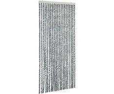 Užuolaida nuo musių, pilka/juoda/balta, 90x200cm, šenilis
