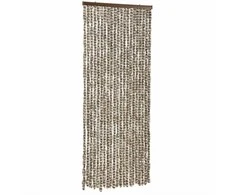 Užuolaida nuo musių, taupe ir balta, 100x230cm, šenilis