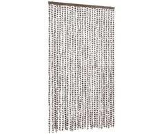 Užuolaida nuo musių, taupe ir balta, 118x220cm, šenilis