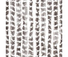 Užuolaida nuo musių, taupe ir balta, 118x220cm, šenilis
