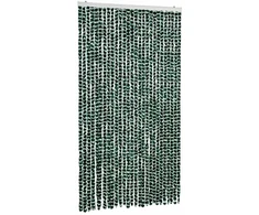 Užuolaida nuo musių, žalia ir balta, 118x220cm, šenilis