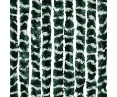 Užuolaida nuo musių, žalia ir balta, 118x220cm, šenilis