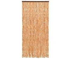 Užuolaida nuo vabzdžių, rusva ir balta, 100x220 cm, šenilis