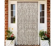 Užuolaida nuo vabzdžių, taupe ir balta, 100x220cm, šenilis