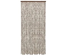 Užuolaida nuo vabzdžių, taupe ir balta, 90x220cm, šenilis
