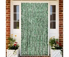 Užuolaida nuo vabzdžių, žalia ir balta, 100x220cm, šenilis