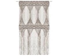 Užuolaida, taupe spalvos, 140x240cm, medvilnė, makrame stiliaus