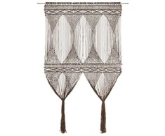 Užuolaida, taupe spalvos, 140x240cm, medvilnė, makrame stiliaus