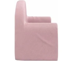 Vaikiška dvivietė sofa, rožinės spalvos, minkštas pliušas