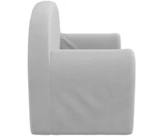 Vaikiška dvivietė sofa, šviesiai pilka, minkštas pliušas