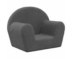 Vaikiška sofa, antracito spalvos, minkštas pliušas