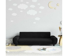 Vaikiška sofa, juodos spalvos, 100x54x33cm, aksomas