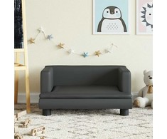 Vaikiška sofa, juodos spalvos, 60x40x30cm, dirbtinė oda
