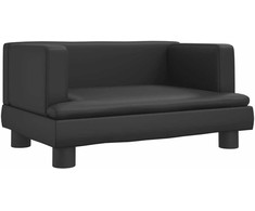 Vaikiška sofa, juodos spalvos, 60x40x30cm, dirbtinė oda