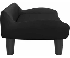 Vaikiška sofa, juodos spalvos, 70x40x24cm, aksomas