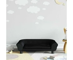 Vaikiška sofa, juodos spalvos, 70x45x26cm, aksomas