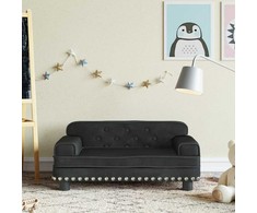 Vaikiška sofa, juodos spalvos, 70x45x30cm, aksomas
