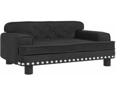 Vaikiška sofa, juodos spalvos, 70x45x30cm, aksomas