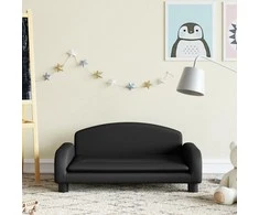 Vaikiška sofa, juodos spalvos, 70x45x30cm, dirbtinė oda