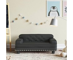 Vaikiška sofa, juodos spalvos, 70x45x30cm, dirbtinė oda