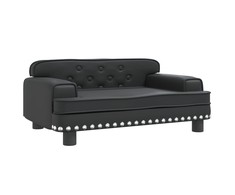 Vaikiška sofa, juodos spalvos, 70x45x30cm, dirbtinė oda