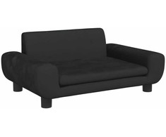 Vaikiška sofa, juodos spalvos, 70x45x33cm, aksomas