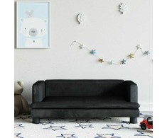Vaikiška sofa, juodos spalvos, 80x45x30cm, aksomas