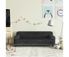 Vaikiška sofa, juodos spalvos, 90x53x30cm, aksomas