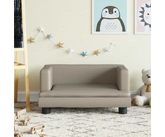 Vaikiška sofa, kapučino spalvos, 60x40x30cm, dirbtinė oda