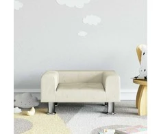 Vaikiška sofa, kreminės spalvos, 50x40x26,5cm, aksomas