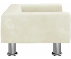 Vaikiška sofa, kreminės spalvos, 50x40x26,5cm, aksomas