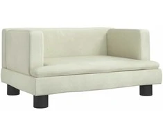 Vaikiška sofa, kreminės spalvos, 60x40x30cm, aksomas