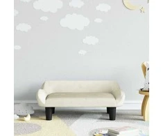 Vaikiška sofa, kreminės spalvos, 70x40x24cm, aksomas